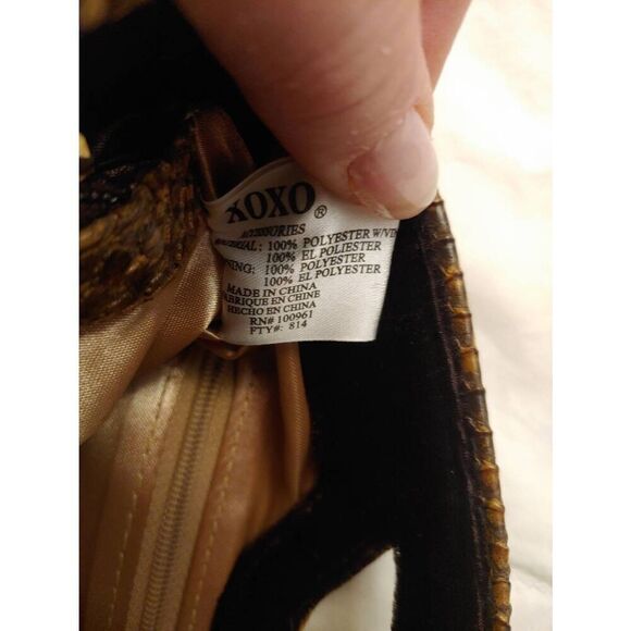 XOXO Women's Brown Plush Velvet Handbag - Picture 10 of 11